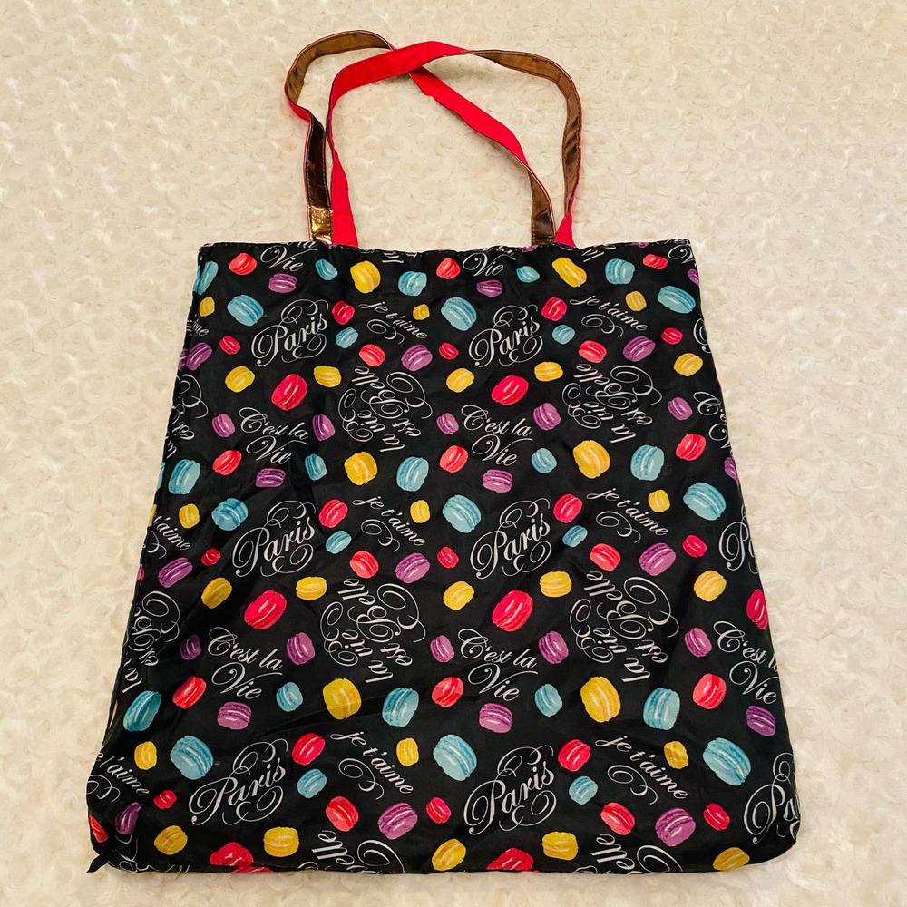 Lancome Pink Macaroon Cookie Reversible Paris Logo Large Tote Bag